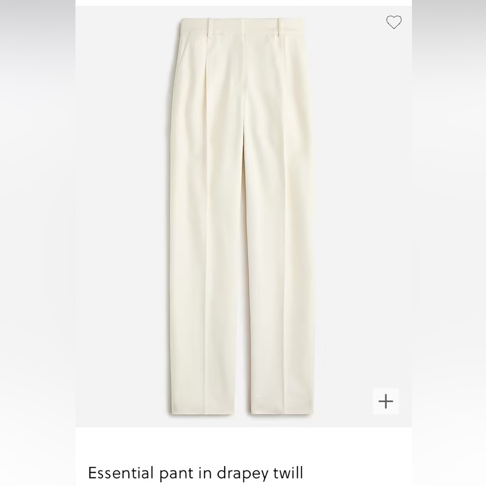 NWOT drapey high rise ivory trousers
